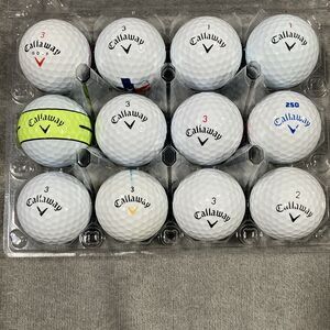 Callaway 250 Recycled Golf Balls 12-Pack Mixed White & Yellow for Golf